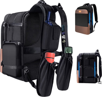 ZINZ Slim Expandable Travel Laptop Backpack 15.6 Inch with Patented Shoulder Pockets and USB, Versatile Anti-Theft Business Backpack Daypack with Ultra Capacity for Work/School/Hiking/Camping,Black